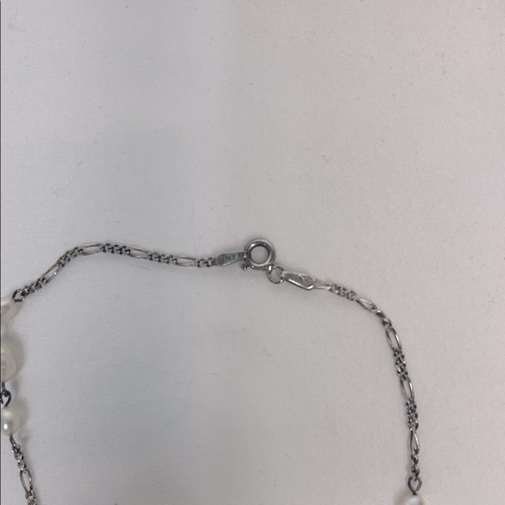 Sterling Silver and White Pearl Bracelet/Anklet Italy - Picture 3 of 5